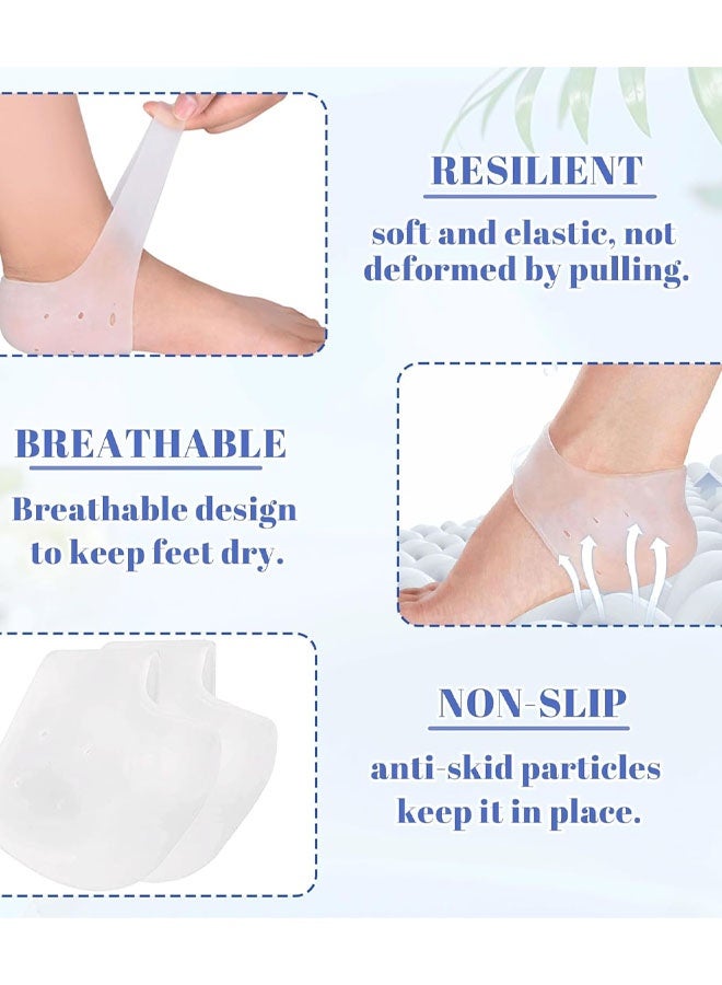 زوجان من جوارب الكعب والكاحل المصنوعة من الجل الناعم للوقاية من البثور، لتخفيف التهاب اللفافة الأخمصية، جوارب مريحة ومتينة للكعب للرجال والنساء - Image 3